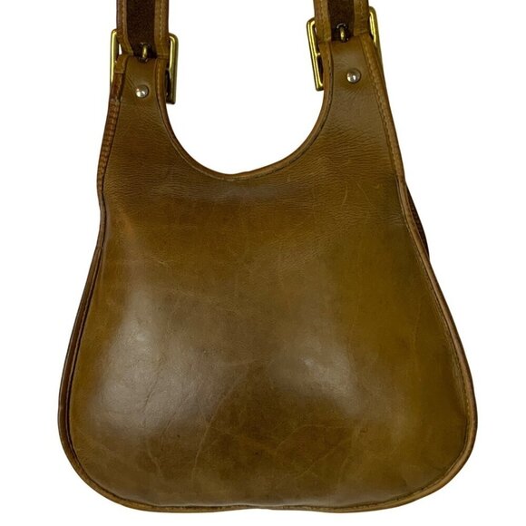 RARE Coach Crescent Shoulder Bag 9235 Pre-Creed Metal Tag Brown Leather 1972-73 - Picture 2 of 15